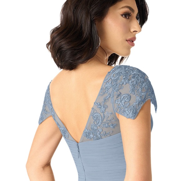 Plus size dusty blue AZAZIE bridesmaid gown - size A20 - Picture 3 of 7